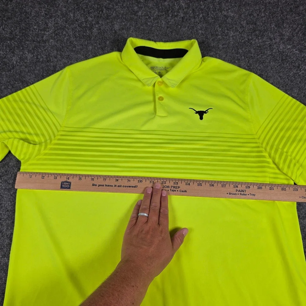 Texas Longhorns Nike Polo Shirt Mens XL Neon Yellow Dri-FIT Golf Tour 639945-702